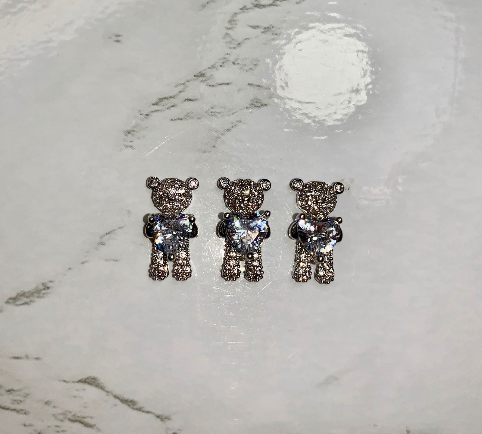 Crystal Bear Charms 2Pcs - PYT Nail Supply Store