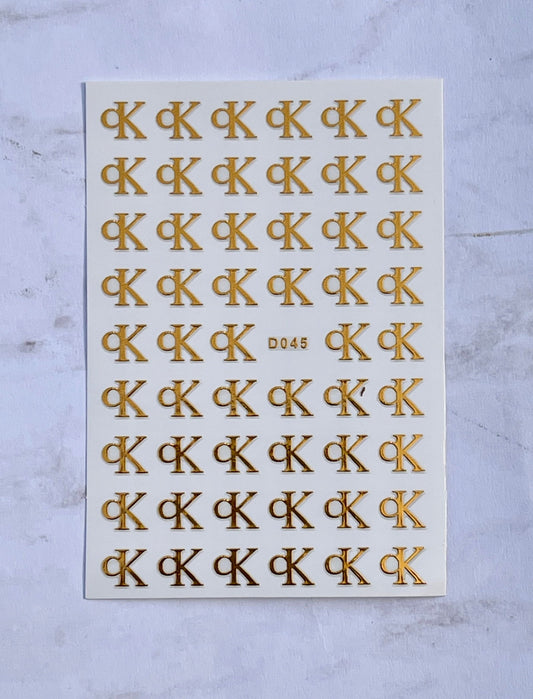 Designer CK Gold Stickers - PYT Nail Supply Store