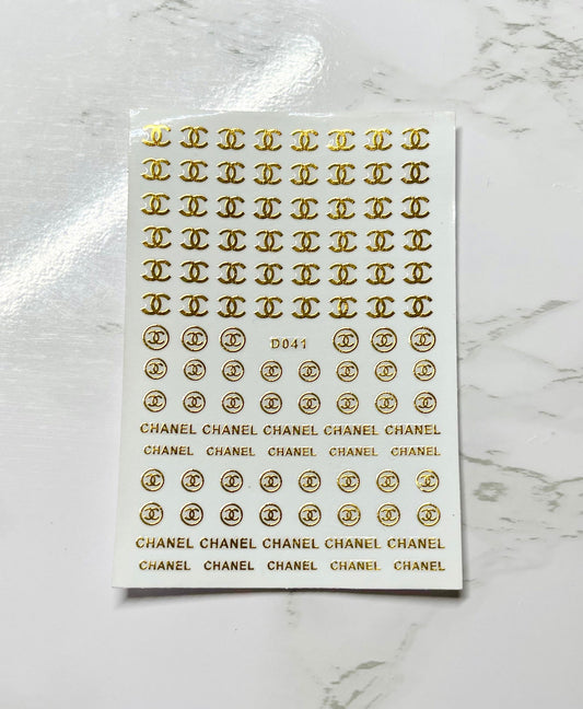 Designer Chanel Gold Sticker - PYT Nail Supply Store