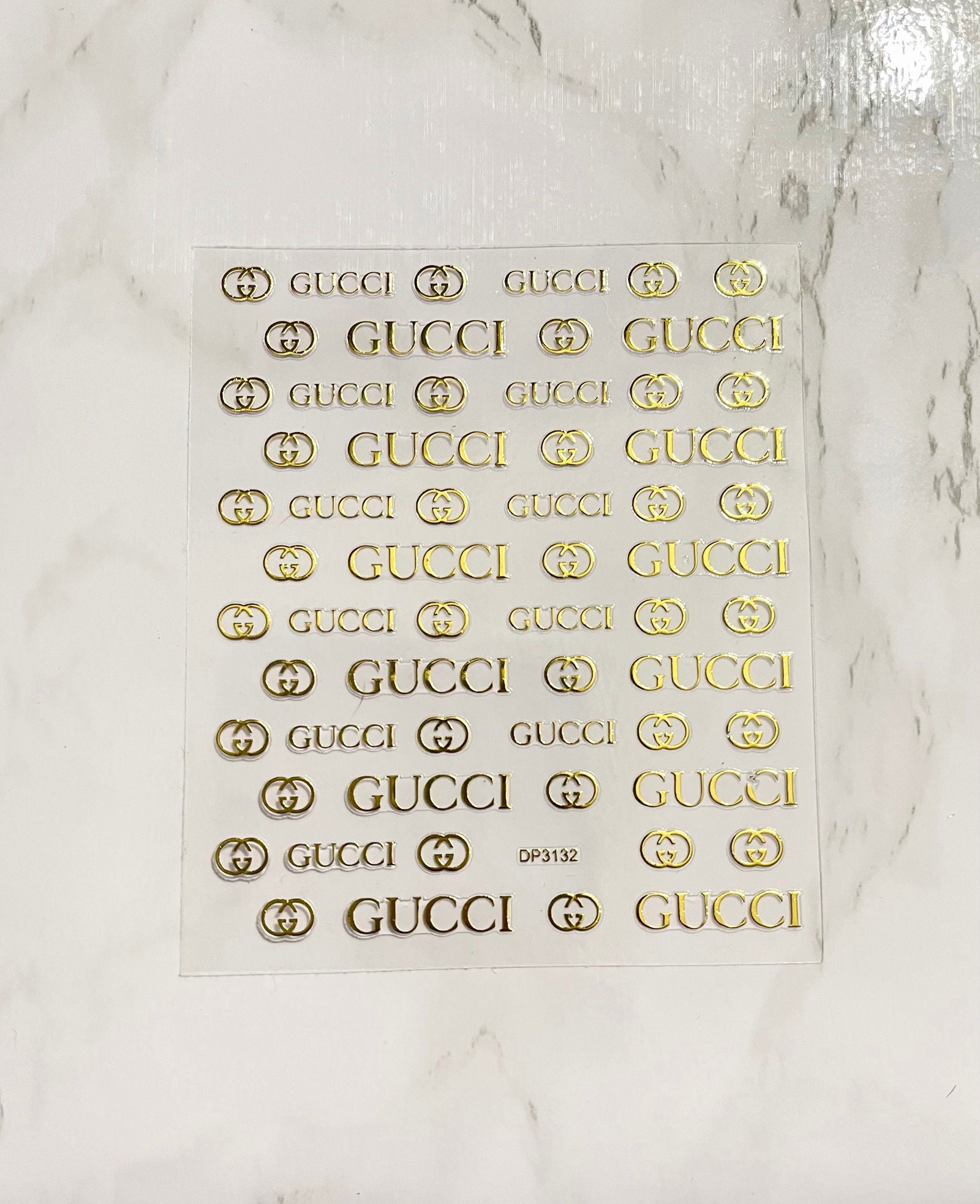 Designer Gold Gucci Sticker - PYT Nail Supply Store