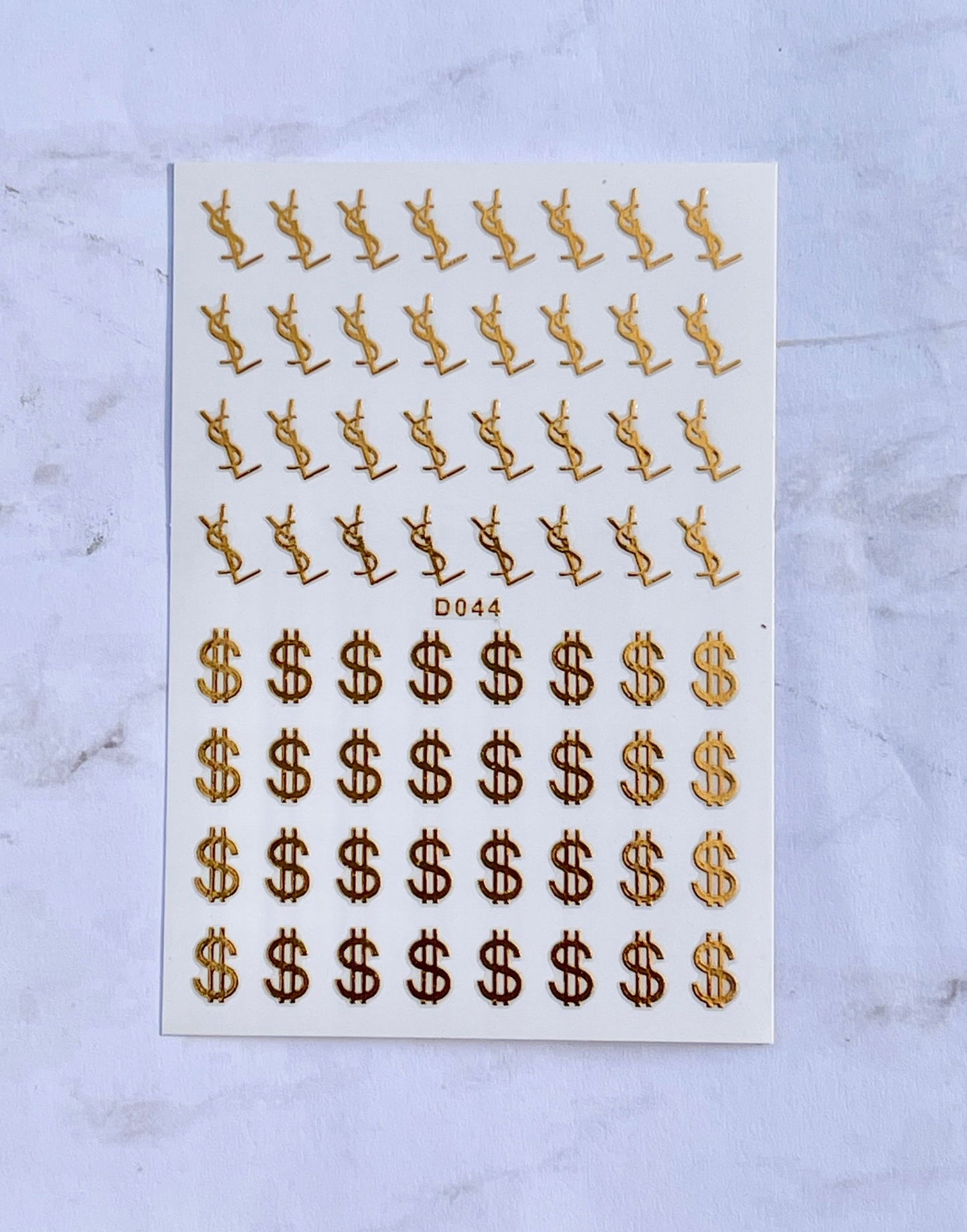 Designer Gold YSL $$ Stickers - PYT Nail Supply Store