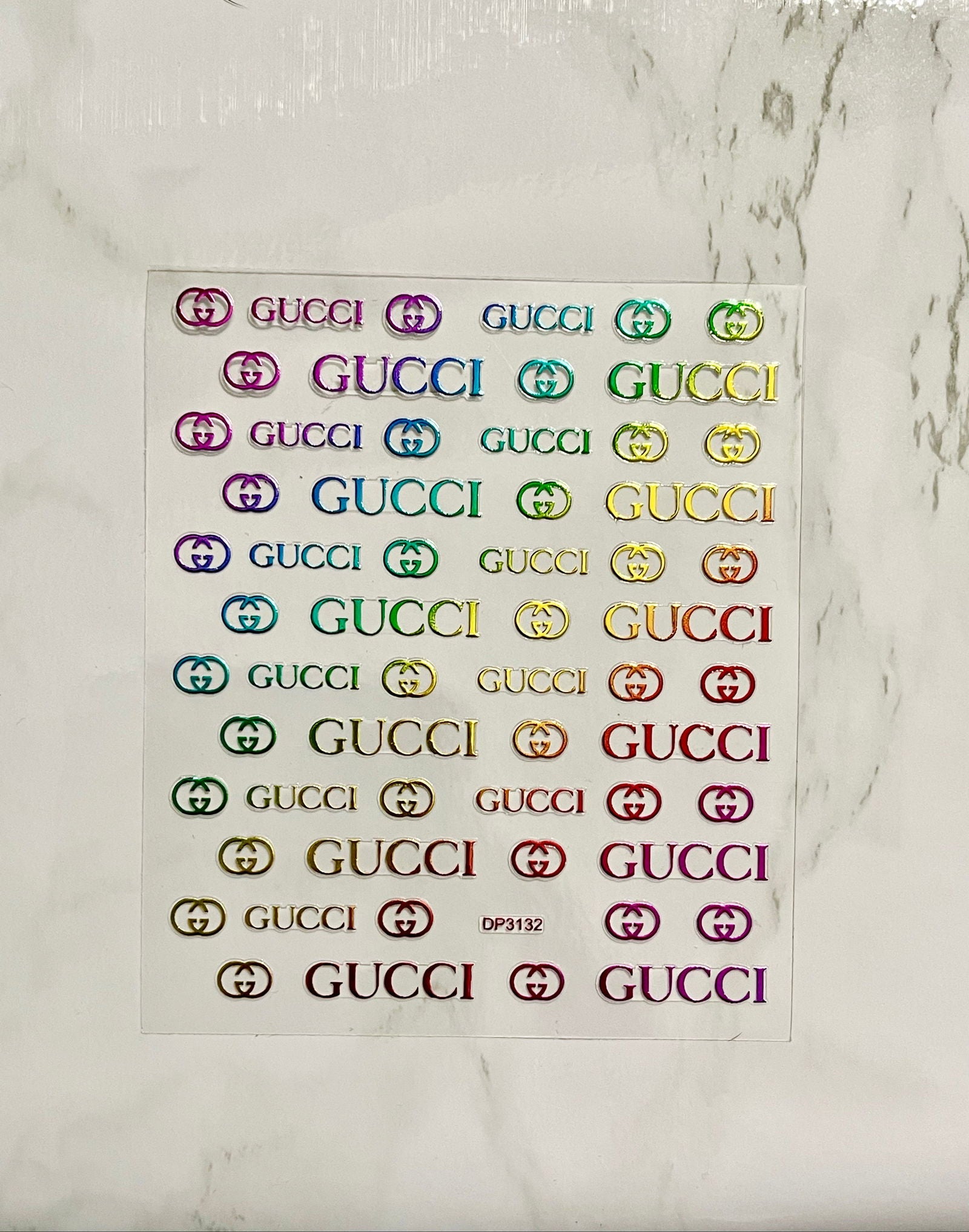 Designer Gucci Rainbow Stickers - PYT Nail Supply Store