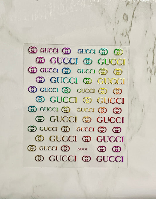 Designer Gucci Rainbow Stickers - PYT Nail Supply Store