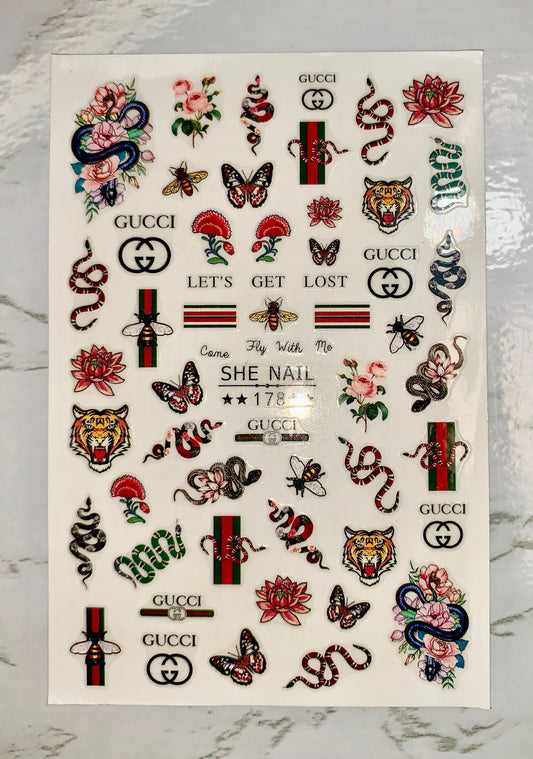 Designer Gucci Sticker Mix - PYT Nail Supply Store