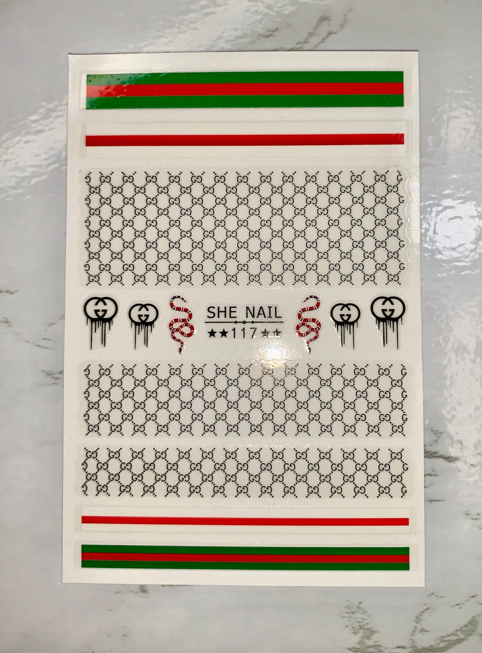 Designer Gucci Stickers - PYT Nail Supply Store
