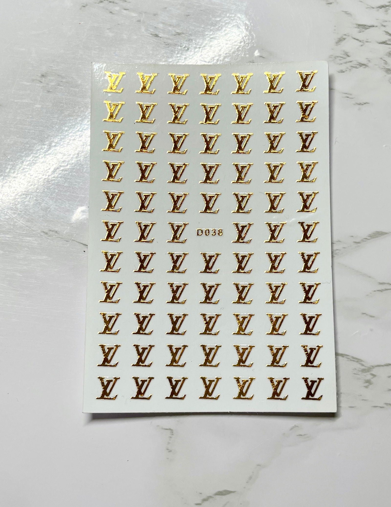 Designer LV Gold Sticker - PYT Nail Supply Store