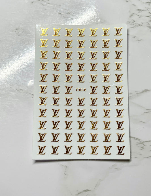 Designer LV Gold Sticker - PYT Nail Supply Store