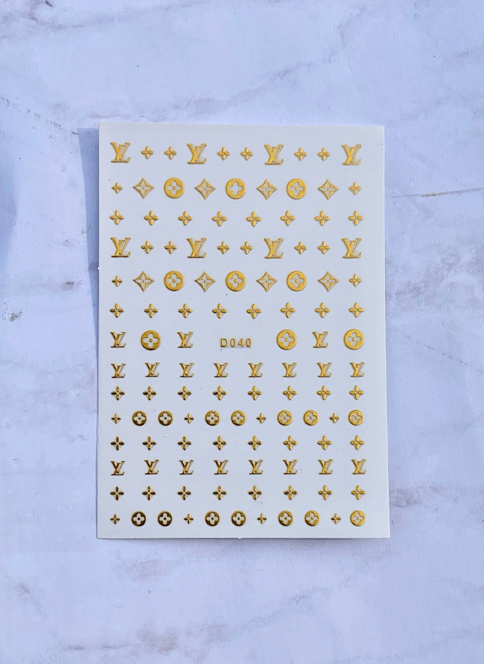 Designer LV Logo Gold - PYT Nail Supply Store