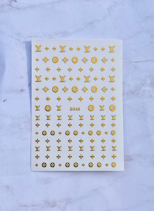 Designer LV Logo Gold - PYT Nail Supply Store