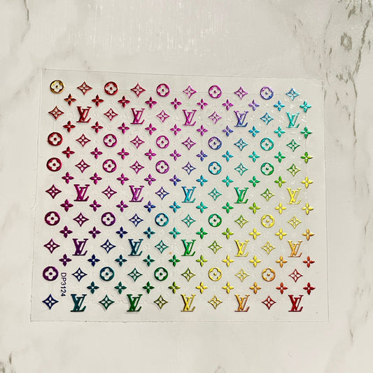 Designer LV Rainbow Stickers - PYT Nail Supply Store