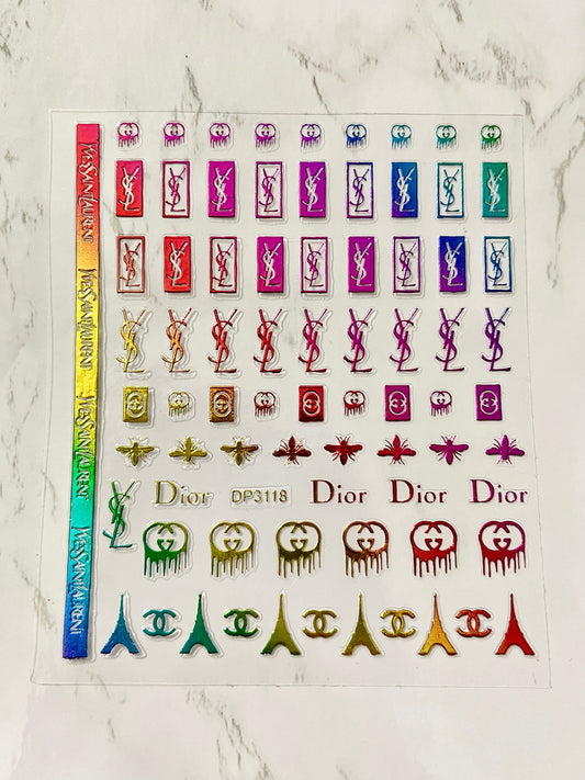Designer Rainbow Stickers - PYT Nail Supply Store