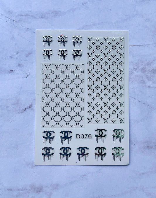 Designer Silver Chanel, LV & Gucci Mix - PYT Nail Supply Store