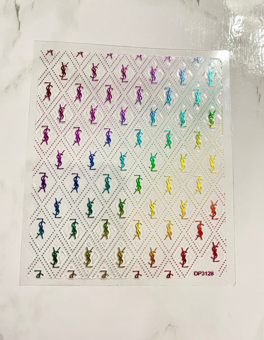 Designer YSL Rainbow Sticker - PYT Nail Supply Store
