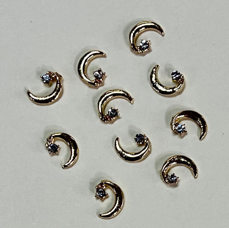 Diamond Crescent Moon 4Pcs Charms - PYT Nail Supply Store