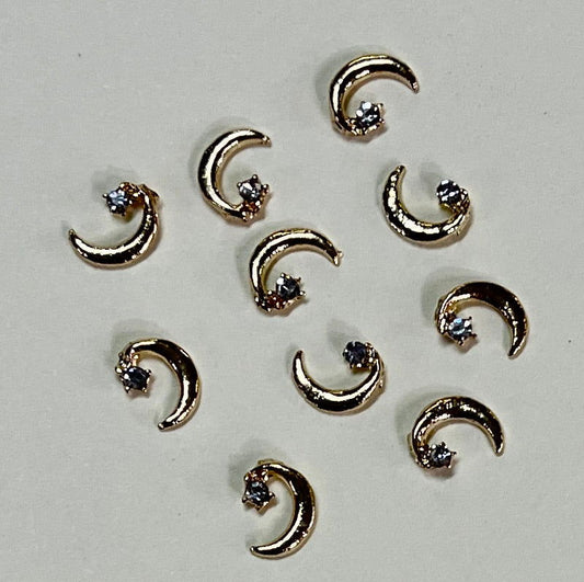 Diamond Crescent Moon 4Pcs Charms - PYT Nail Supply Store