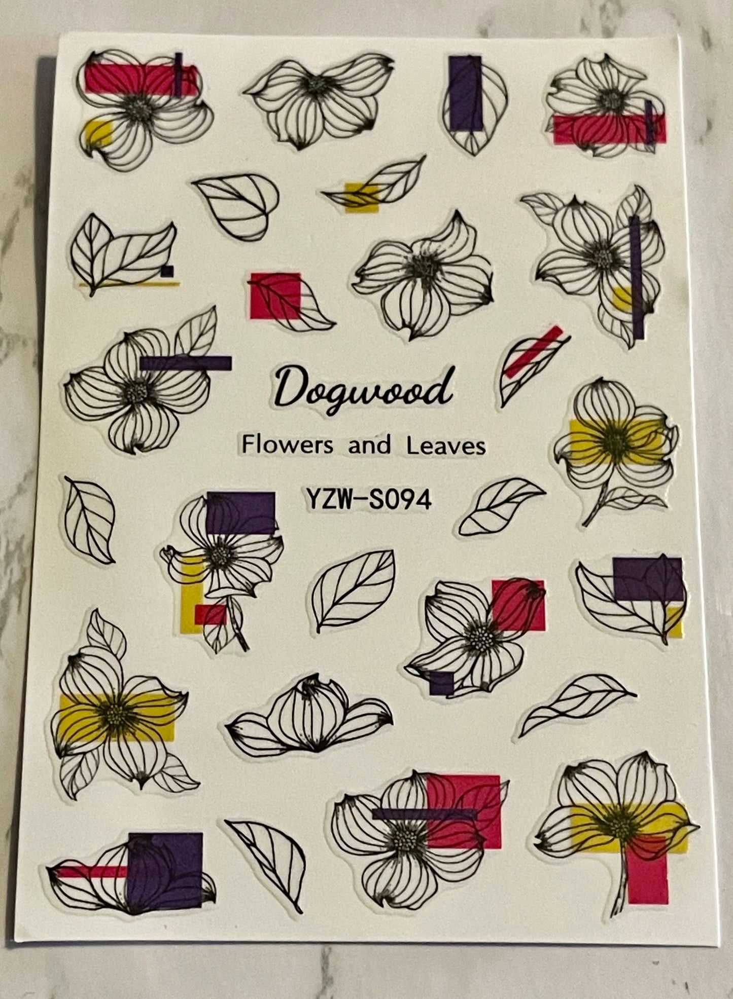 Flowers & Leaves Sticker - PYT Nail Supply Store