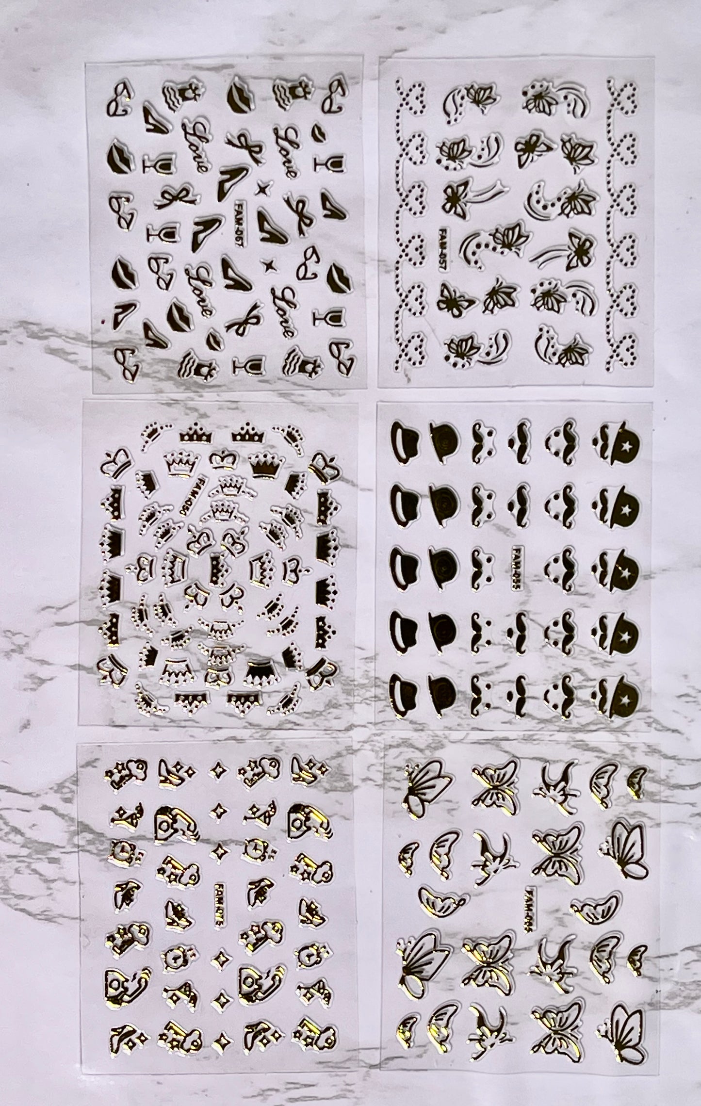 Heels & Butterflies 6Pcs Sticker Set - PYT Nail Supply Store