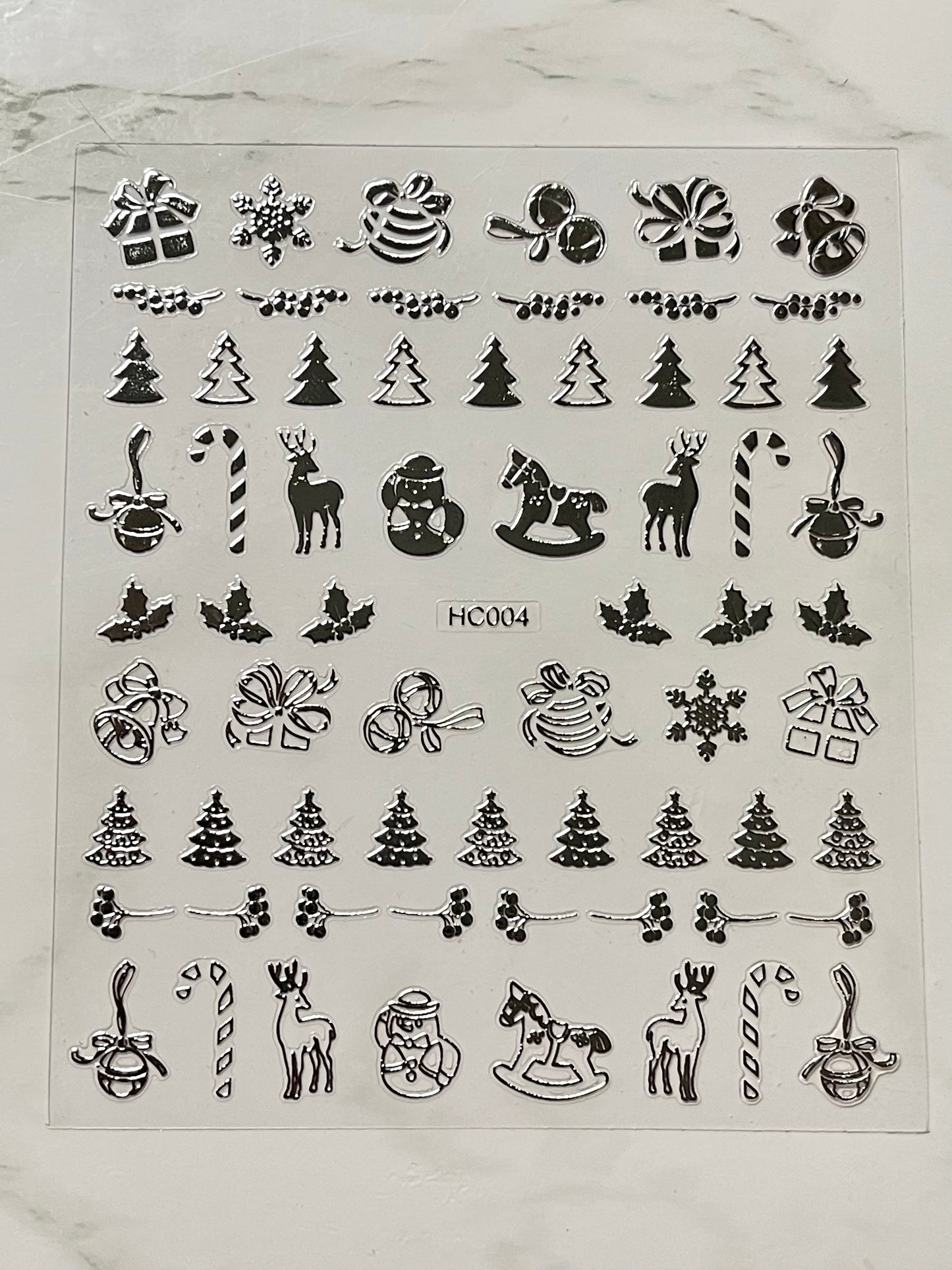 Silver Holiday Decals