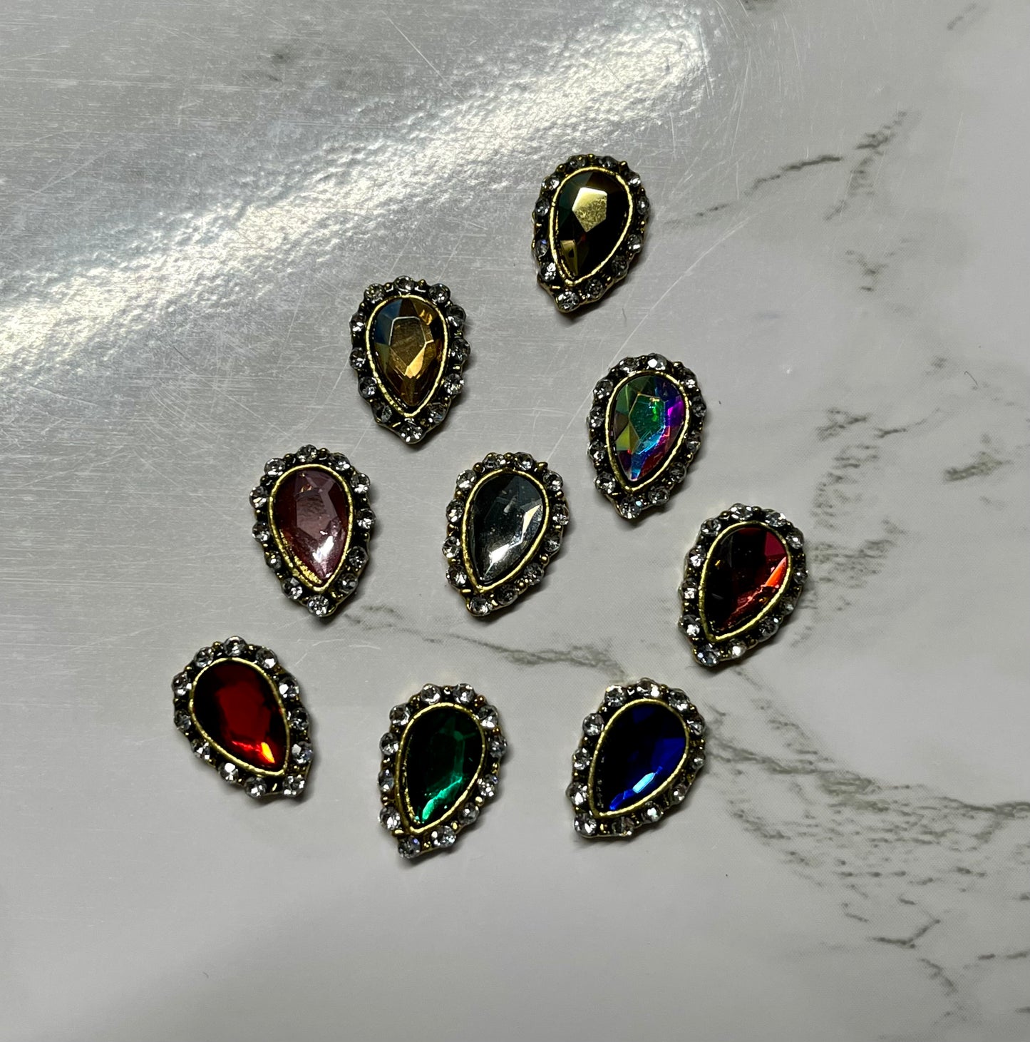 Silver Rhinestone Embroidered Gems