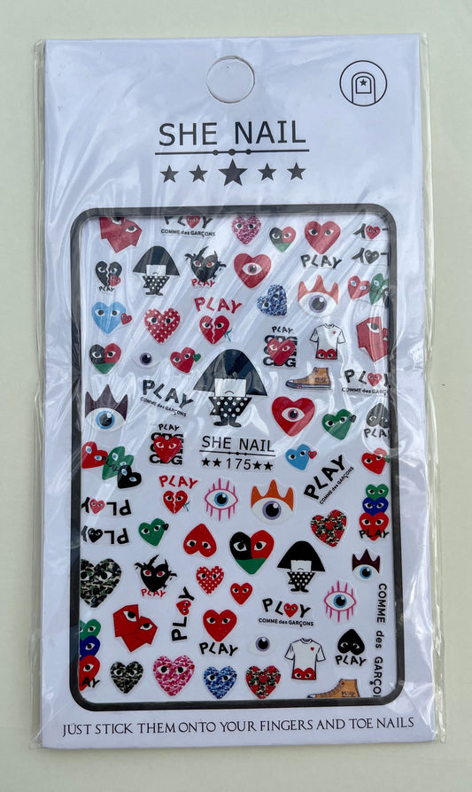 Heart Comme des Garçons Stickers - PYT Nail Supply Store