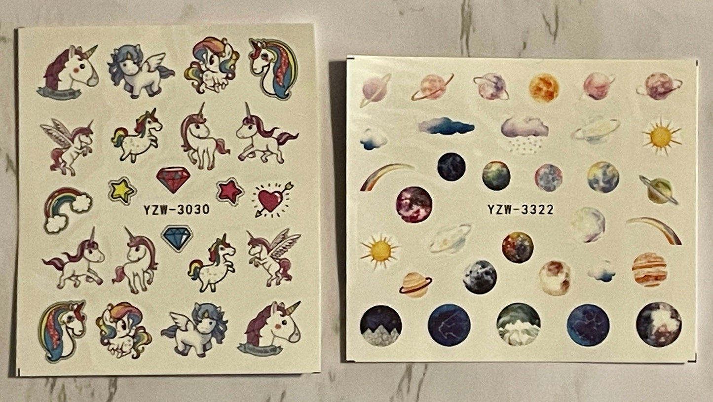 Unicorn & Moon Sticker - PYT Nail Supply Store