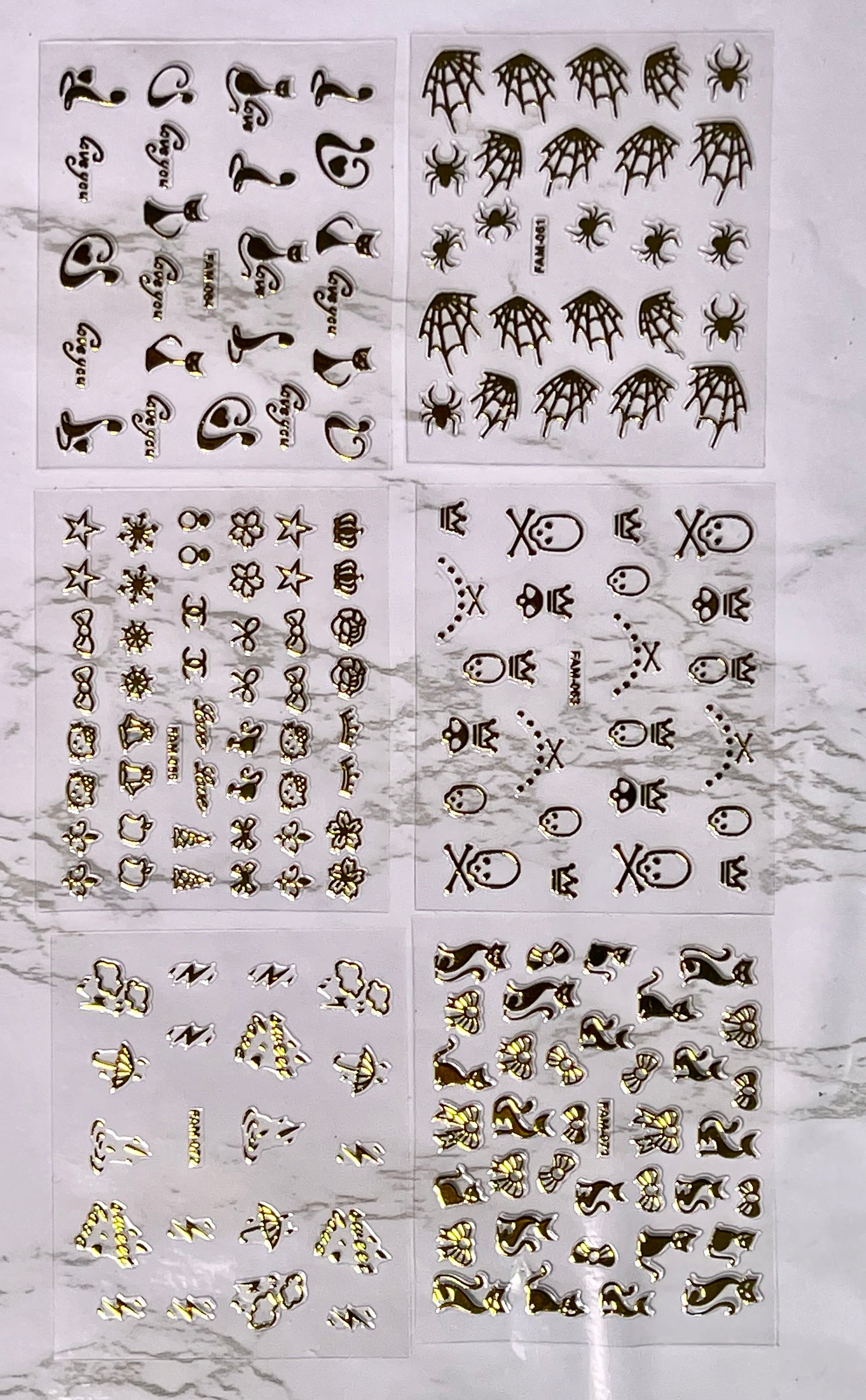 Spider Web & Skull Sticker Set - PYT Nail Supply Store