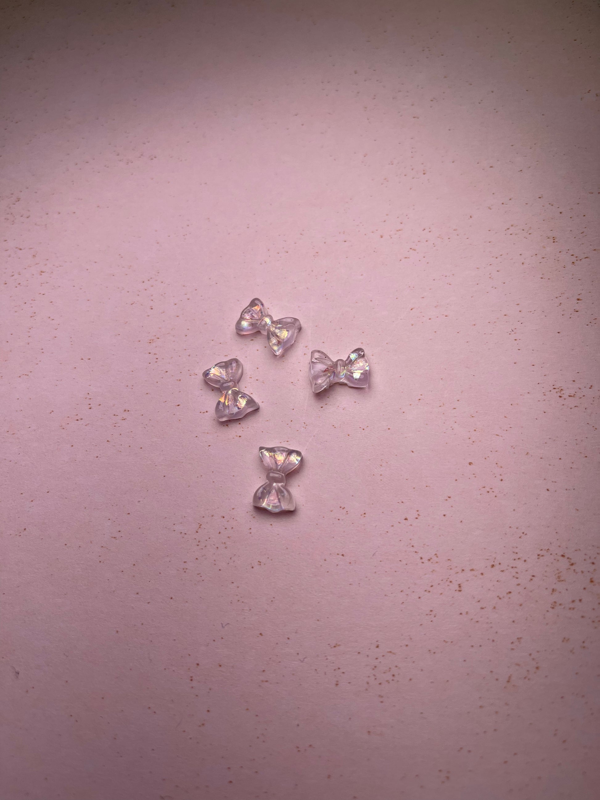 Iridescent White Bows - PYT Nail Supply Store