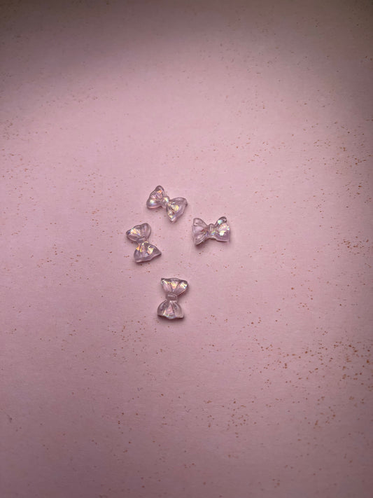 Iridescent White Bows - PYT Nail Supply Store