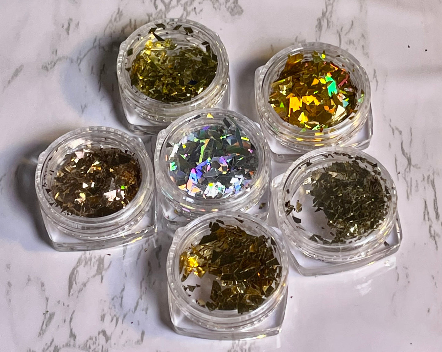 Holographic Nail Art Sequin 6Pcs Sets - PYT Nail Supply Store