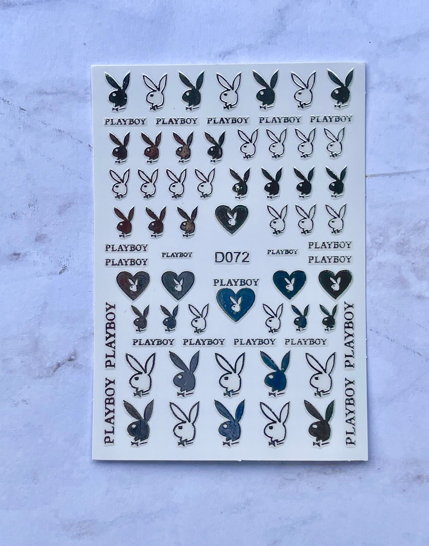 Playboy Silver Stickers - PYT Nail Supply Store