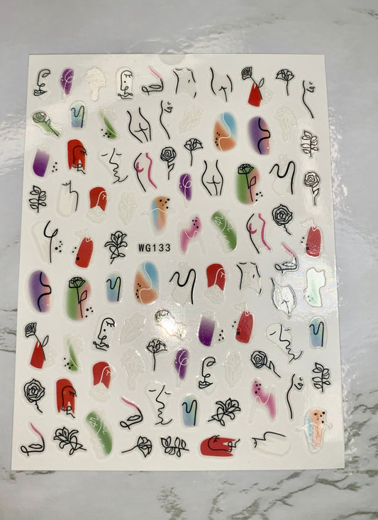 Abstract Body And Face Sticker - PYT Nail Supply Store