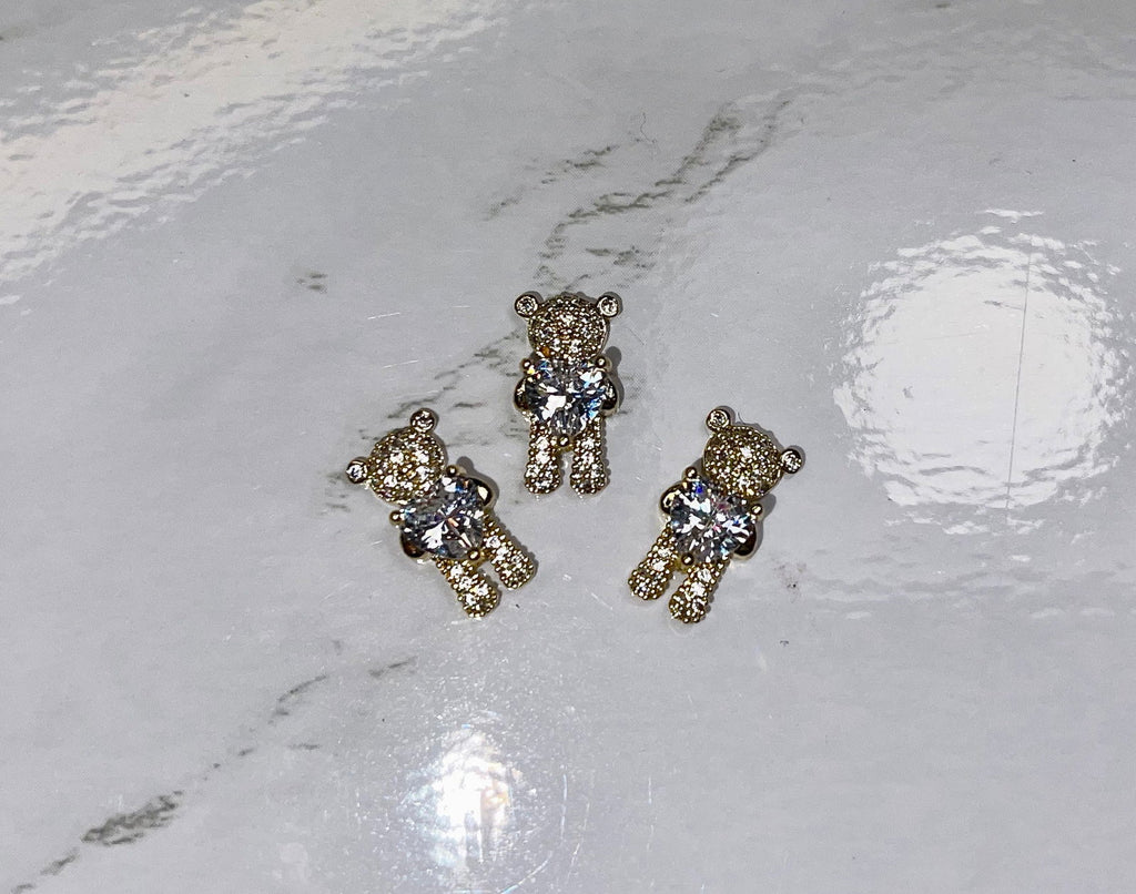 Crystal Bear Charms 2Pcs - PYT Nail Supply Store