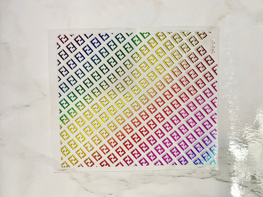 Designer Fendi Rainbow Stickers - PYT Nail Supply Store