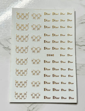 Designer Gold Dior and Gucci French Stickers - PYT Nail Supply Store