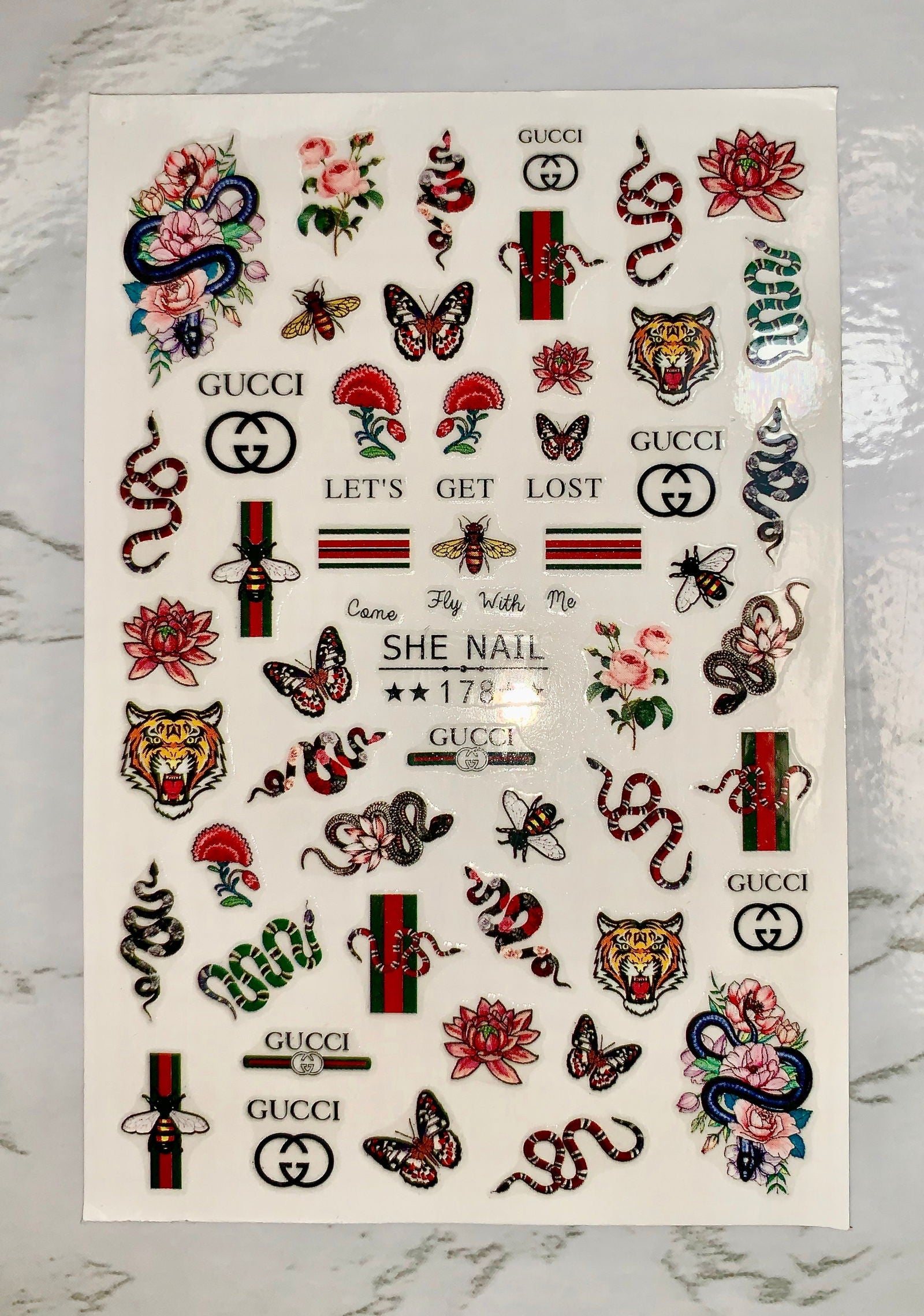 Designer Gucci Sticker Mix - PYT Nail Supply Store