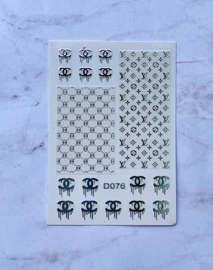 Designer Silver Chanel, LV & Gucci Mix - PYT Nail Supply Store