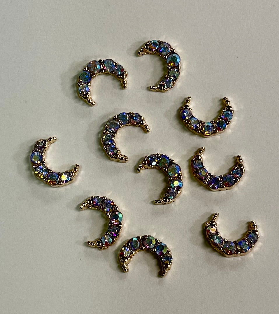 Diamond Crescent Moon 4Pcs Charms - PYT Nail Supply Store