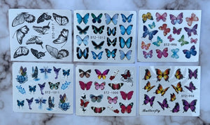 6 Pc Butterfly Water Decal Set