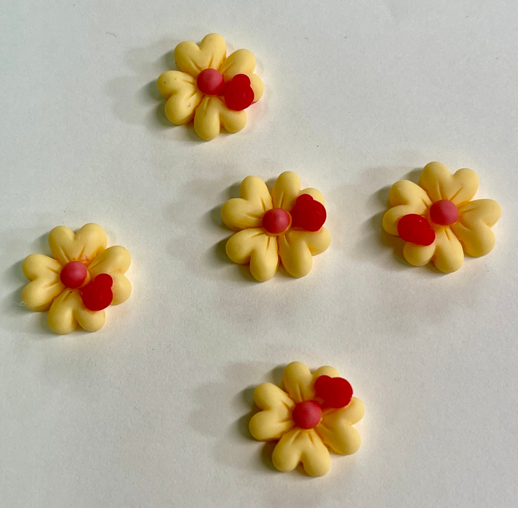 Kawaii Yellow 3D Flowers 3Pcs