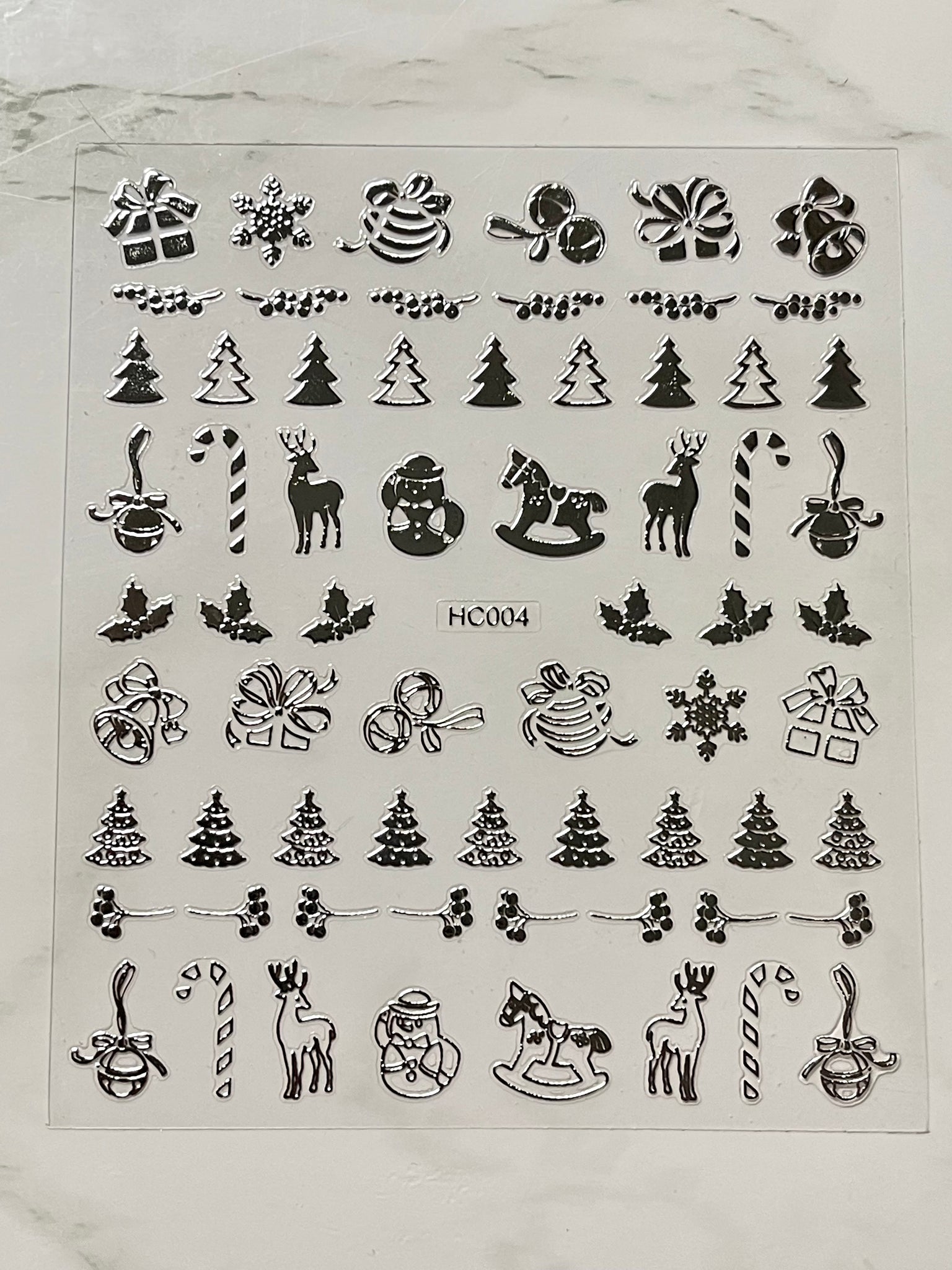 Silver Holiday Decals