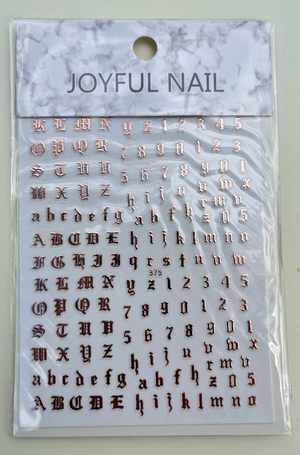 Rose Gold Old English Letter &  Number Stickers