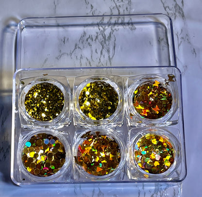 Holographic Nail Art Sequin 6Pcs Sets - PYT Nail Supply Store