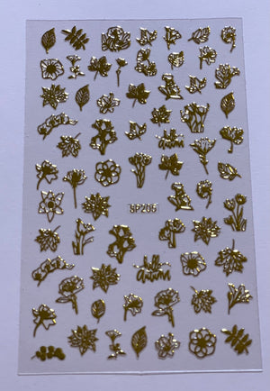 Gold 4 Pk Nail Art Stickers