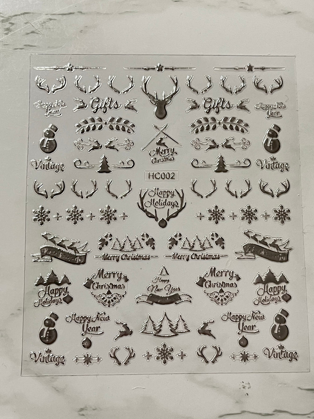 Silver Holiday Decals