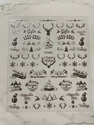 Silver Holiday Decals