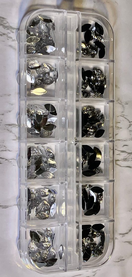Silver & Black Charm Set - PYT Nail Supply Store