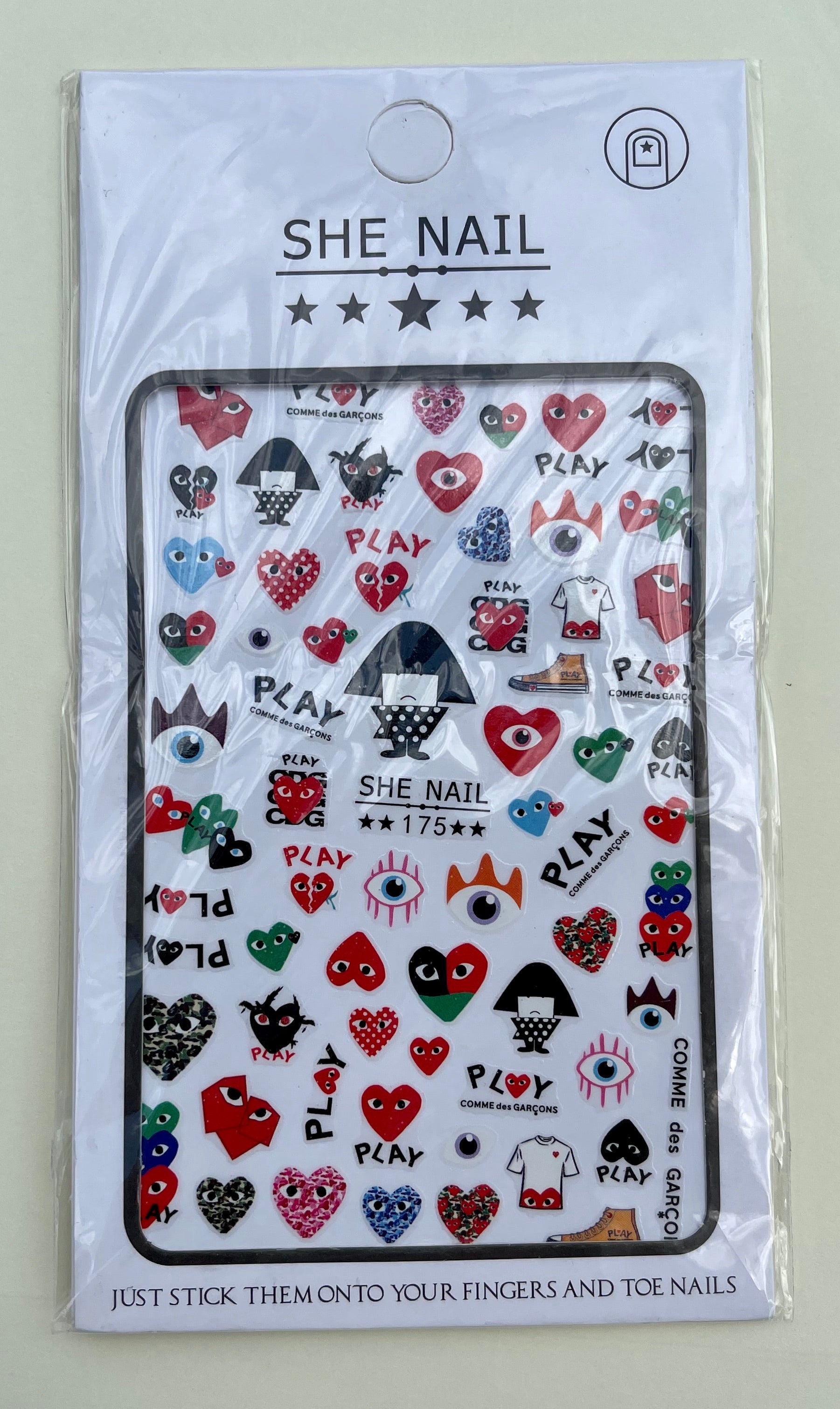 Heart Comme des Garçons Stickers - PYT Nail Supply Store