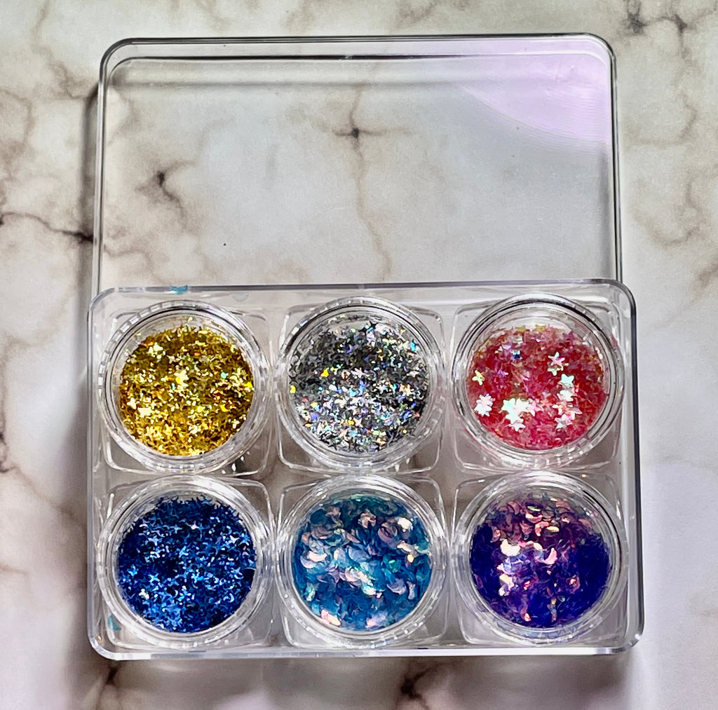 Holographic Nail Art Sequin 6Pcs Sets - PYT Nail Supply Store