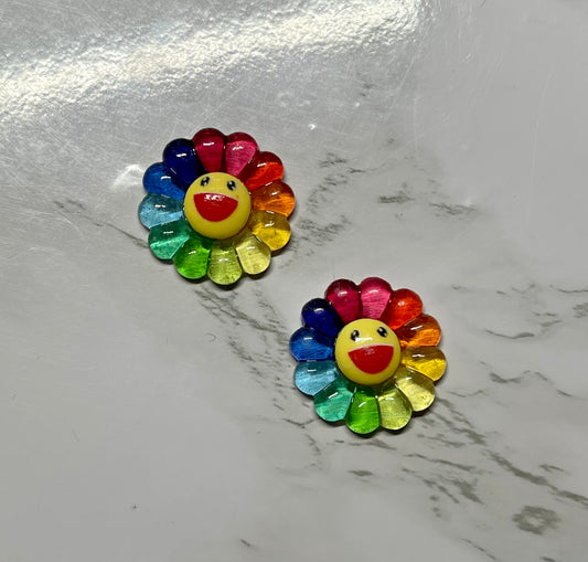 Rainbow Flower Smile Charm