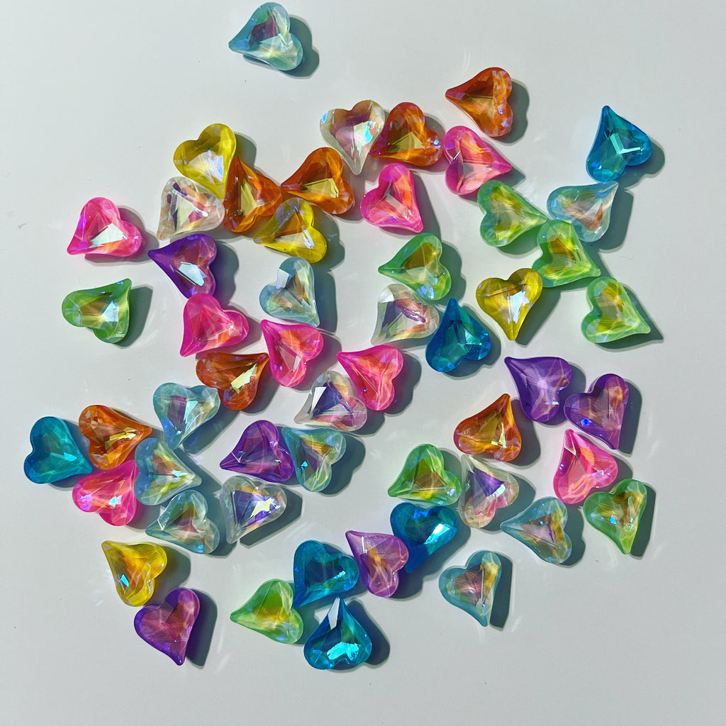 Heart Neon Crystals 5-10-20Pcs Sets